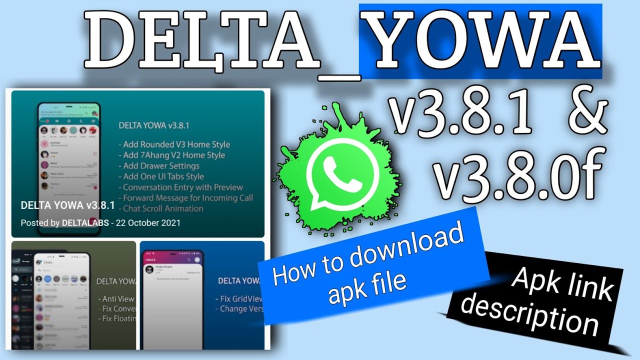 Delta whatsapp new update |DELTA YOWA v3.8.1 & v3.8.1f _How to download delta whatsapp  new version