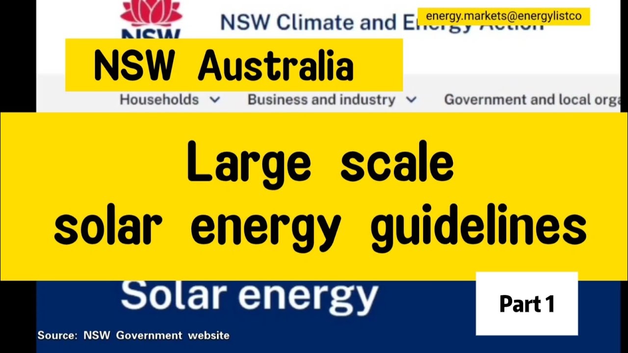 Large scale solar energy guidelines of NSW Government - part 1 - YouTube