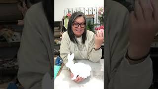 DIY Spring Bunny Wreath Makeover with Floral Transfer [Chalk Couture Craft]