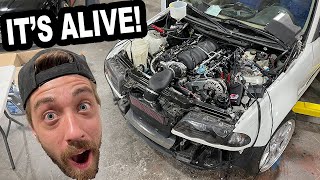 Poor Mans Ls3 In Brians E46  First Start Up that Chop Though