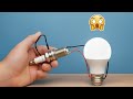 Millions of People Don't Know This Secret to Turn Led Bulb On With Spark Plug |Generate Electricity