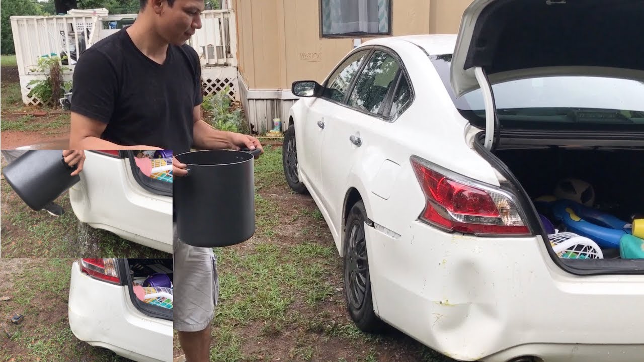 Como Sacar un Golpe con Agua Caliente  Arreglar Abolladura en el Coche 