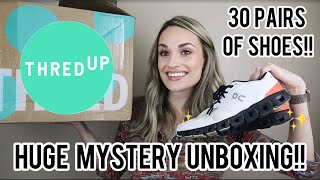 HUGE 30 Pair Mystery Shoe Box Unboxing from ThredUP to Resell for a Profit on Poshmark!