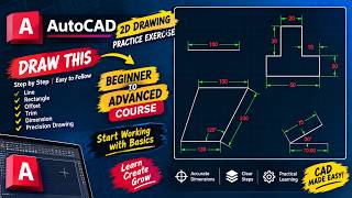 AutoCAD 2D Drawing Practice Exercise | Beginner to Advanced | Step-by-Step AutoCAD Tutorial