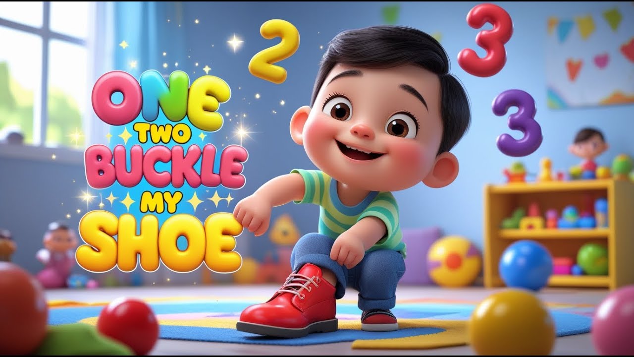 One Two Buckle My Shoe Poem Song With Lyrics | Kids Counting Rhyme | Nursery Rhymes