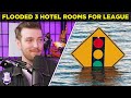 Accidently flooding 3 hotel rooms for the dumbest reasons