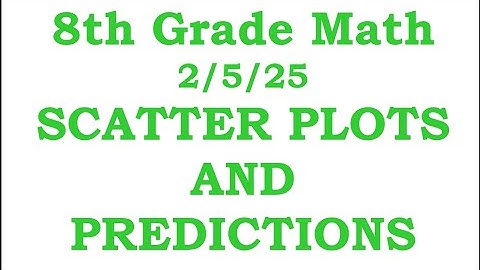 8th Grade Math Cluster H: Day 2 Scatter Plots and Predictions    2/5/25