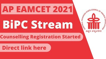 AP EAMCET 2021 BiPC Counselling Registration Started | Direct link