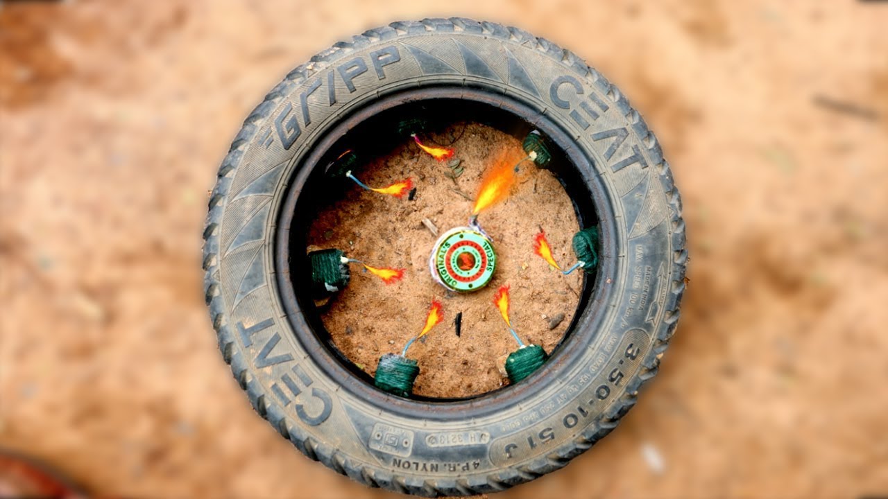 Tyre VS Bomb | Motorcycle Tyre Vs Sutli Bomb | 2019 Amazing Diwali Crackers Experiment | 1000 Wala