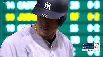 NYY@CHC: Judge lines long RBI triple to deep center