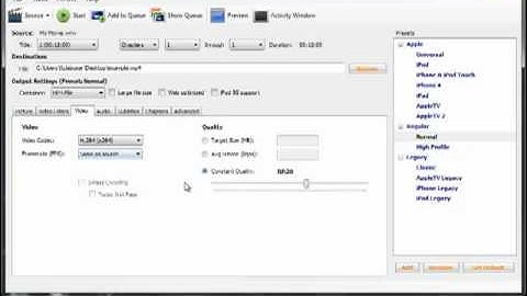 Handbrake: Encoding to H.264