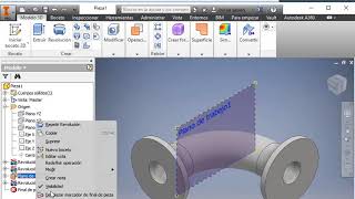 Inventor Professional 2016. Codo a 90º doble Brida