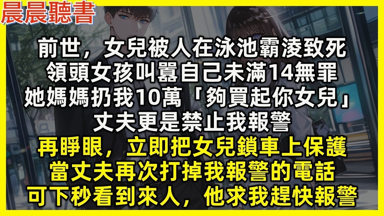 【重生爽文】再睜眼，我把女兒鎖車上保護，當丈夫再次拍掉我報警的電話，可下秒看到來人，他哭著跪求我快報警。前世，女兒被霸淩致死，領頭女孩叫囂未滿14無罪，她媽扔我10萬「夠買起你女兒」丈夫卻禁止我
