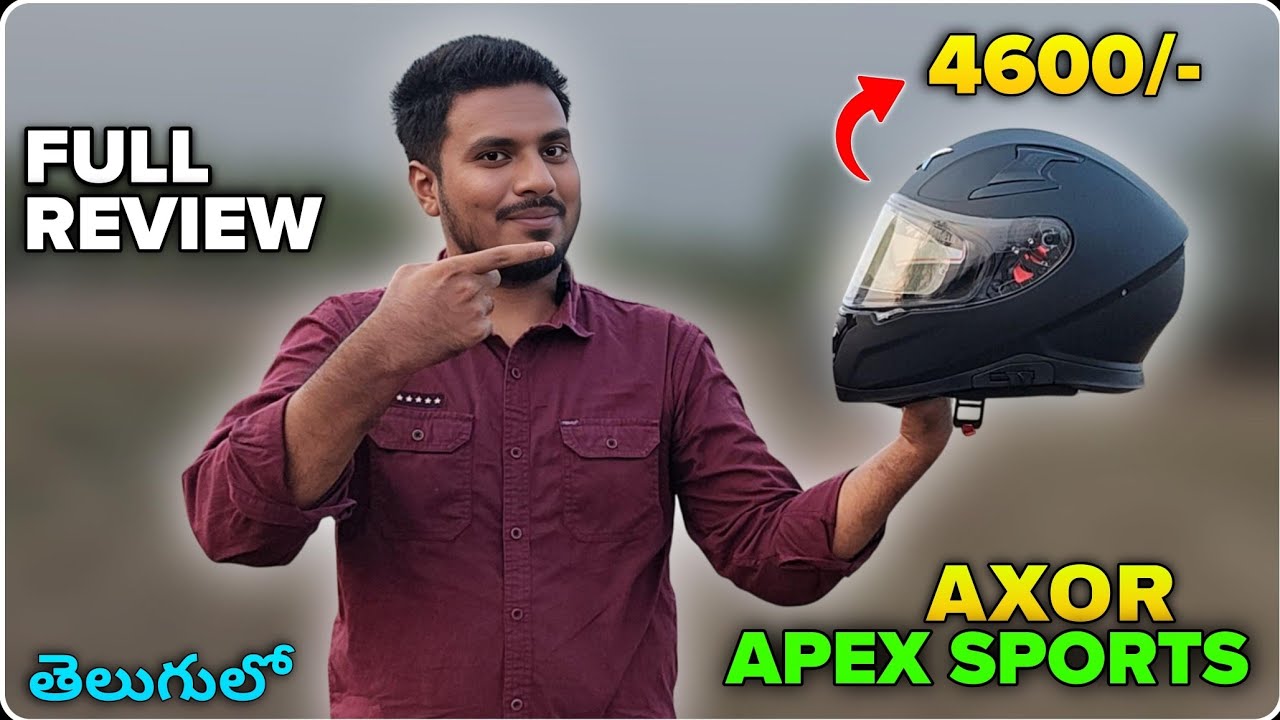Axor Apex Sports Matte Black Helmet Unboxing & Full Review In Telugu | Moto Maverick