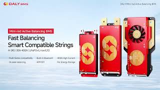 DALY Mini-Red Active Balancing BMS | 4–24S Smart BMS with 1A Active Balancing