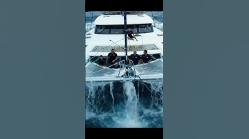 Catamaran Hit by Rogue Wave 🌊⛵ Crew in Panic! #catamaran #waves #sailing