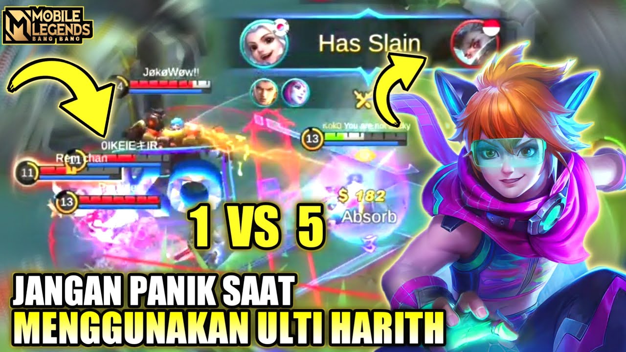 HARITH HYPER CARRY OVER POWER 1 VS 5 IN SOLO RANK|HARITH GAMEPLAY 2021 ...