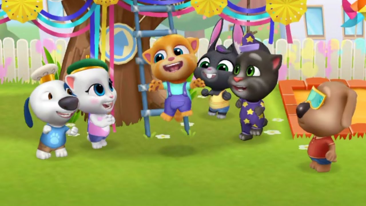 talking tom | play with friends | cat rat rabbit dog 🐶 🐕🐰 🐁 🐇 🐈😺 |fun ...
