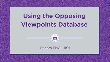 Using the Opposing Viewpoints Database