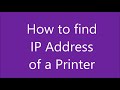 How to Find An IP Address of A Printer