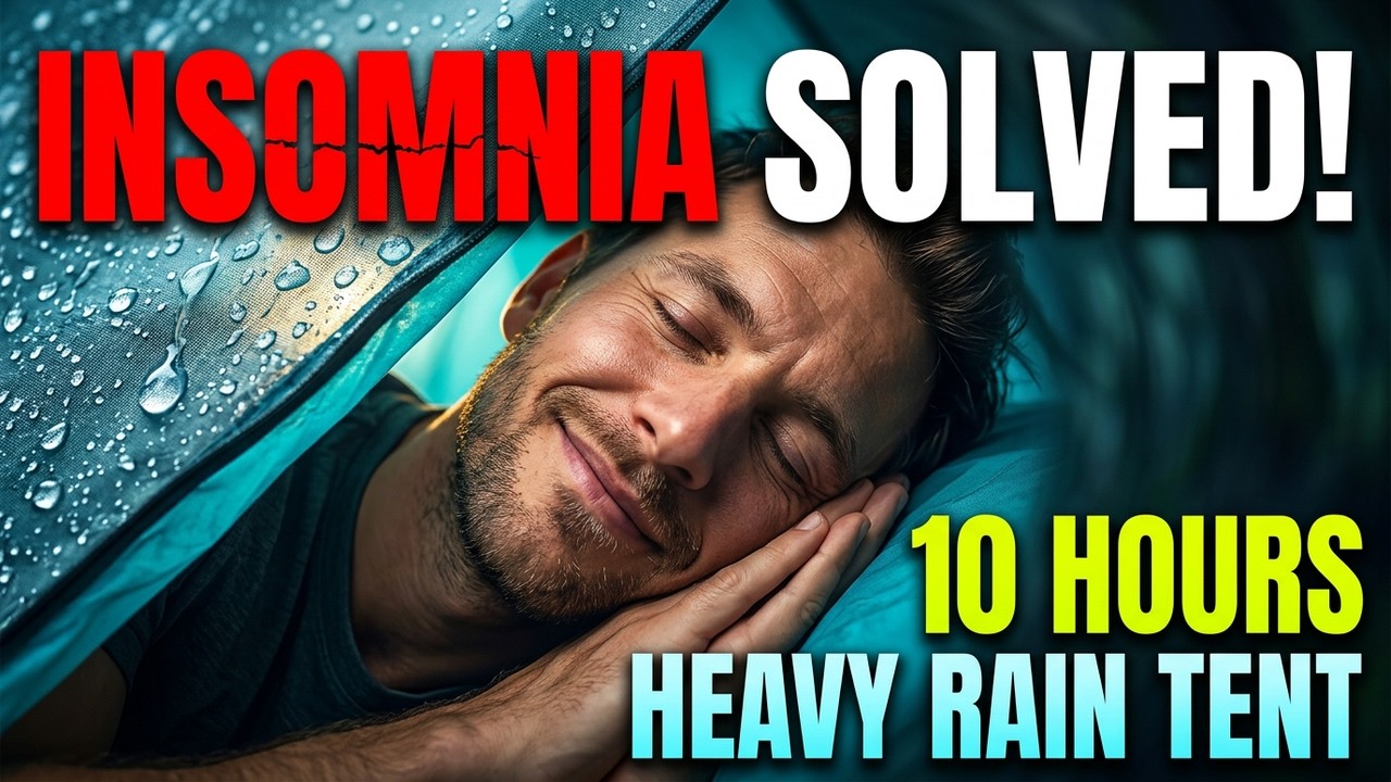 Rain on Tent for Sleeping BLACK SCREEN | 10 Hours Heavy Rain No Thunder
