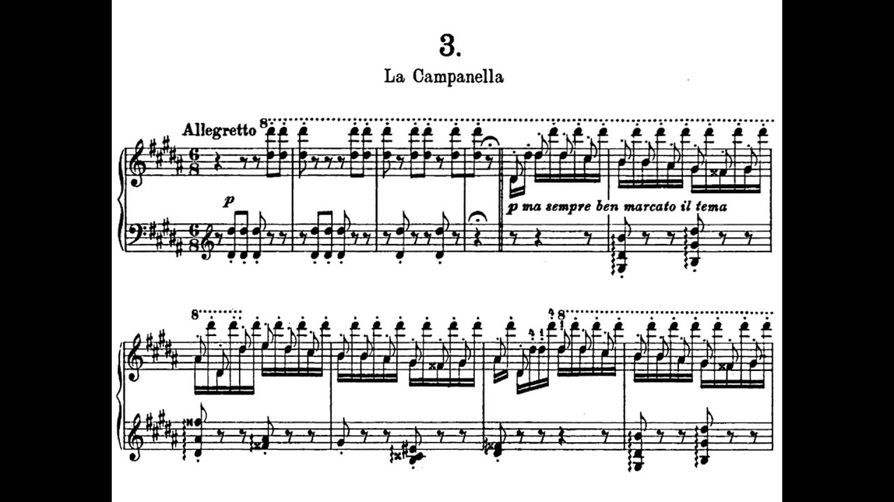 Muziekinstrumenten Modern La Campanella Franz Liszt No 3 From Six Etudes After Paganini Piano Sheet M Airespring Com