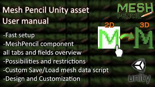 Mesh pencil unity asset tutorial video. User manual how to configure the tool