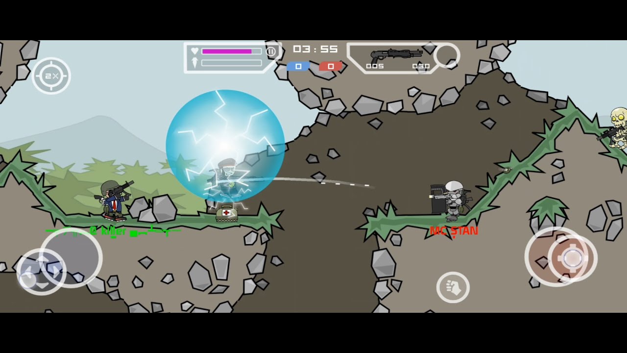 Mini Militia Doodle Army 2 Team Deathmatch Gameplay on Outpost Map 2023