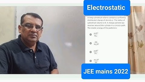 A long cylindrical volume contains a uniformly distributed charge of density ρ. The radius of