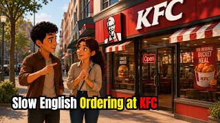 Fast Food Conversation - Ordering at KFC | Slow and Easy English Conversation For Beginners