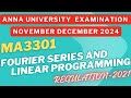 📐 MA3301 Fourier Series & Linear Programming | Anna University Nov-Dec 2024 Exam 📝 | PDF Download 📄