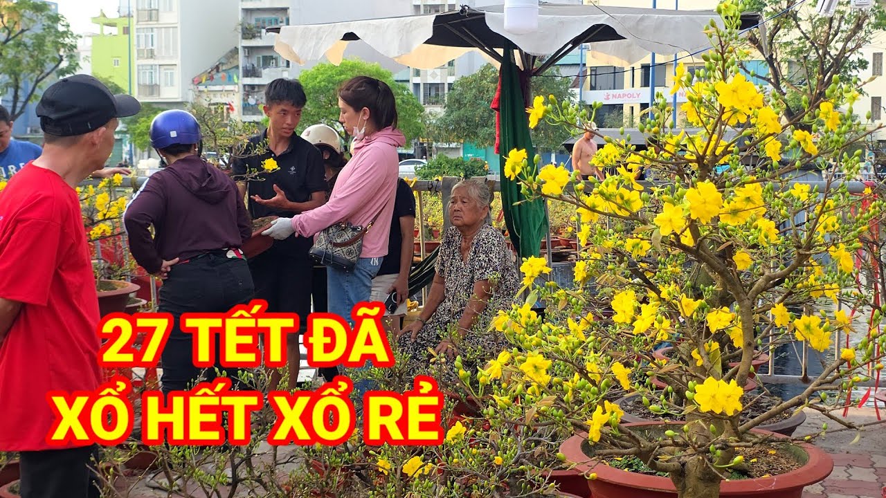 Chợ HOA 27 TẾT ở BẾN BÌNH ĐÔNG nhiều nơi BÁN THÁO RẺ NHƯ CHO dù hoa đẹp NGƯỜI MUA TRANH NHAU XÍ PHẦN