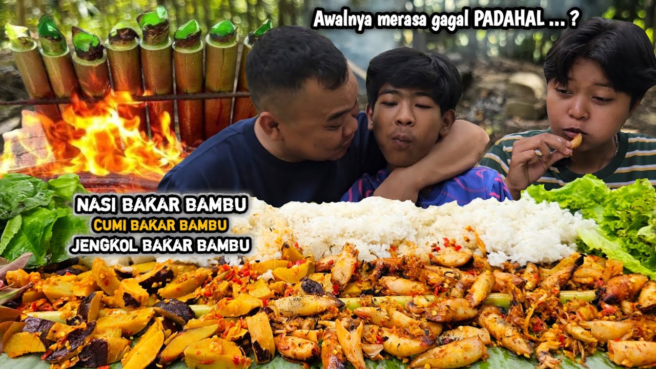 Disangka gagal PADAHAL ? Cumi bakar bambu + Nasi bakar bambu + Jengkol bakar bambu, Ngalimed