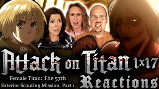 Attack on Titan 1x17 | Female Titan: The 57th Exterior Scouting Mission, Part 1 | Reactions