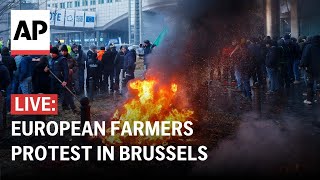 Europe farmers protest LIVE: Protesters gather outside EU headquarters in Brussels