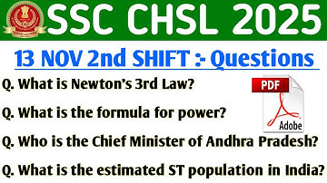 SSC CHSL 13 NOVEMBER SHIFT 2 QUESTION PAPER | CHSL EXAM REVIEW | SSC CHSL EXAM REVIEW 2025