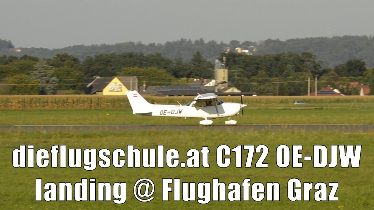 dieflugschule.at Cessna 172 landing @ Flughafen Graz | OE-DJW