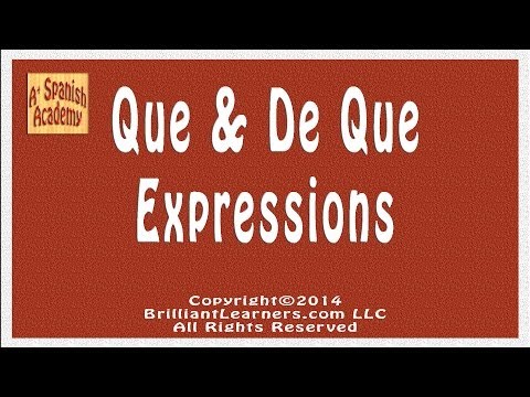 De Que In English