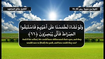 القارئ صالح الصاهود  إِنَّ أَصْحَابَ الْجَنَّةِ الْيَوْمَ فِي شُغُلٍ فَاكِهُون تلاوة من سورة يس