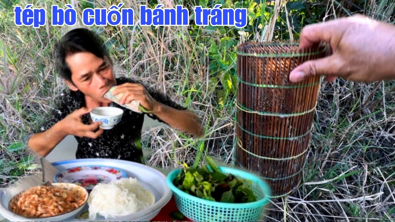 Thăm Lợp Tép Bò Trời Lạnh Như Nước Đá | Thưởng Thức Thành Quả Tép Cháy Cuốn Bánh Tráng