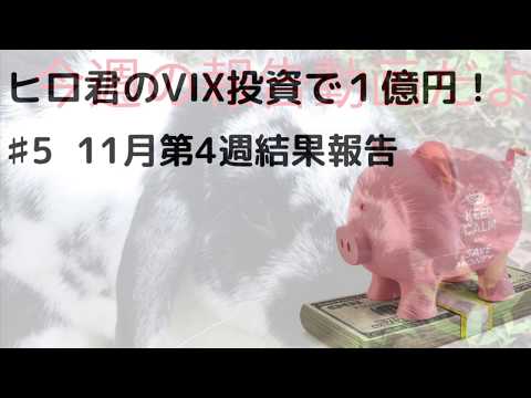 ヒロ君のVIX投資で１億円！♯5 11月第4週結果報告