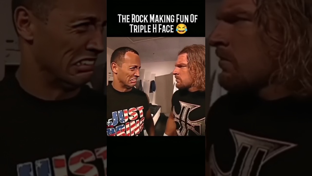 The Rock Making Fun Of Triple H Face #fyp #foryourpage #raw #therock #, the  rock and triple h