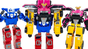 MiniForce 4 Car Transform into 2 Middle Sized Robots | Carrobot