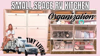 Small Space RV Kitchen Organization Ideas | Tiny Living RV Storage Hacks On A Budget