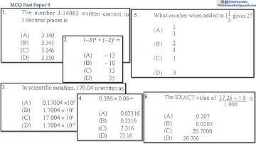 Multiple Choice 3 | 1,2,3,4,5&6 | CXC CSEC Mathematics | Computation