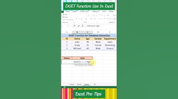 How To Use DGET Function In Excel | Excel Hacks Excel Pro Tips | Excel In Interview Question
