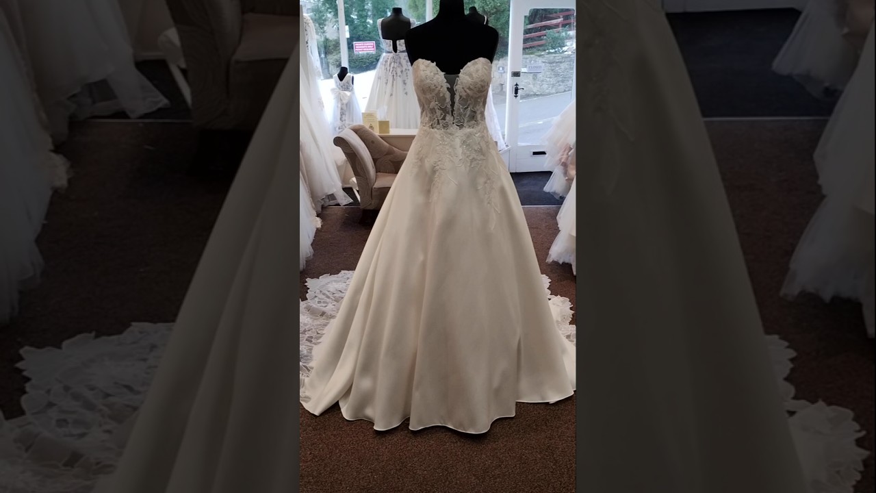 Elodie edearing strapless sweetheart neckline intricate lace detailing gracefully adorns the bodice