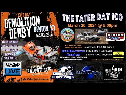 Demolition Derby - TRACK SHOT LIVE - Tater Day Benton, Kentucky