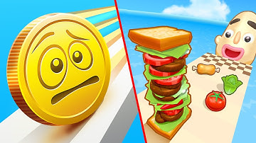 Coin Rush Vs Sandwich Runner - SpeedRun Gameplay Android, iOS #241