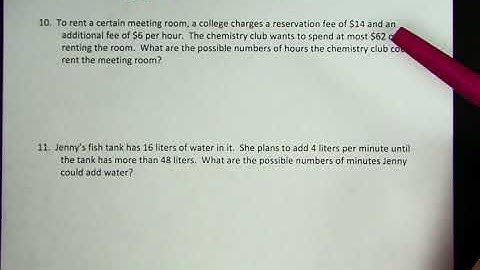 Honors Ch1-5 Part B - Solving Inequality Story Problems